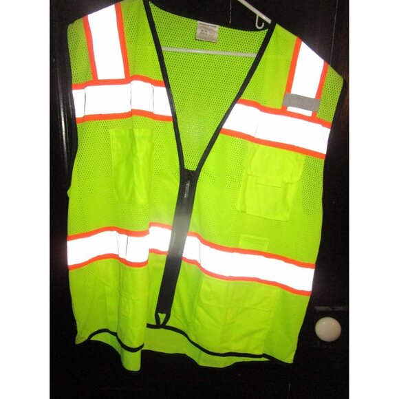 Forester Hi-Vis Class 2 Mesh Safety Vest Multi Pocket Surveyor Vest Mic Clip XL - Picture 2 of 6